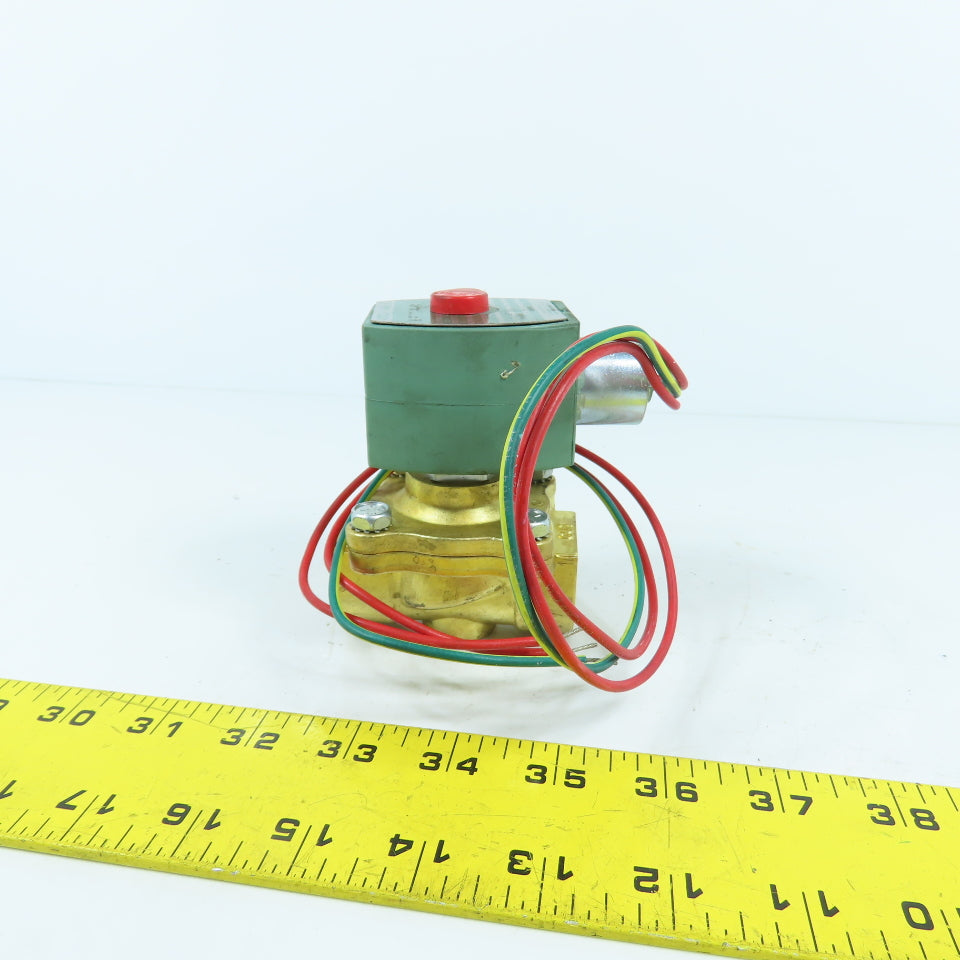 Asco 8030G003 Red Hat Air Water Gas Solenoid Brass Valve 3/4" NPT 2PSI 120V