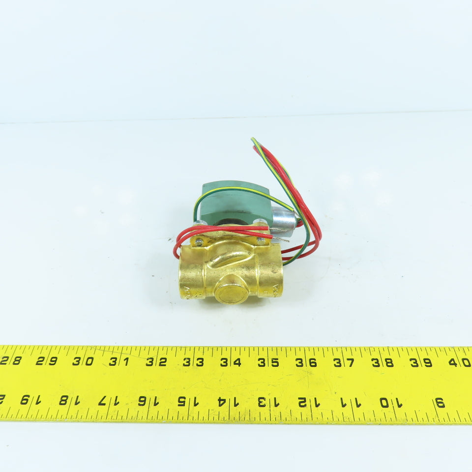 Asco 8030G003 Red Hat Air Water Gas Solenoid Brass Valve 3/4" NPT 2PSI 120V