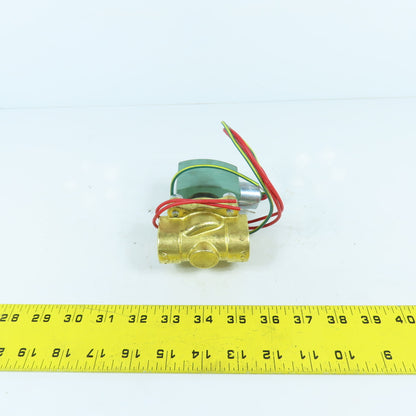 Asco 8030G003 Red Hat Air Water Gas Solenoid Brass Valve 3/4" NPT 2PSI 120V