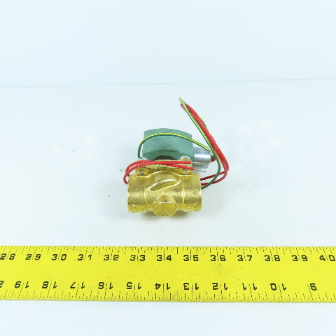 Asco 8030G003 Red Hat Air Water Gas Solenoid Brass Valve 3/4" NPT 2PSI 120V