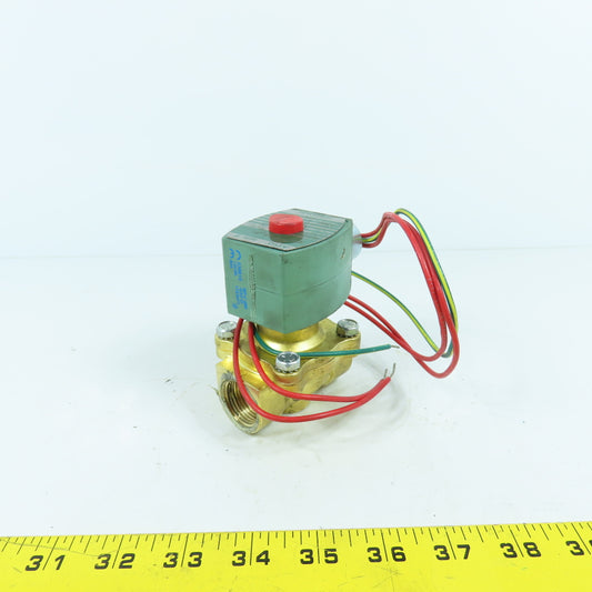 Asco 8030G003 Red Hat Air Water Gas Solenoid Brass Valve 3/4" NPT 2PSI 120V