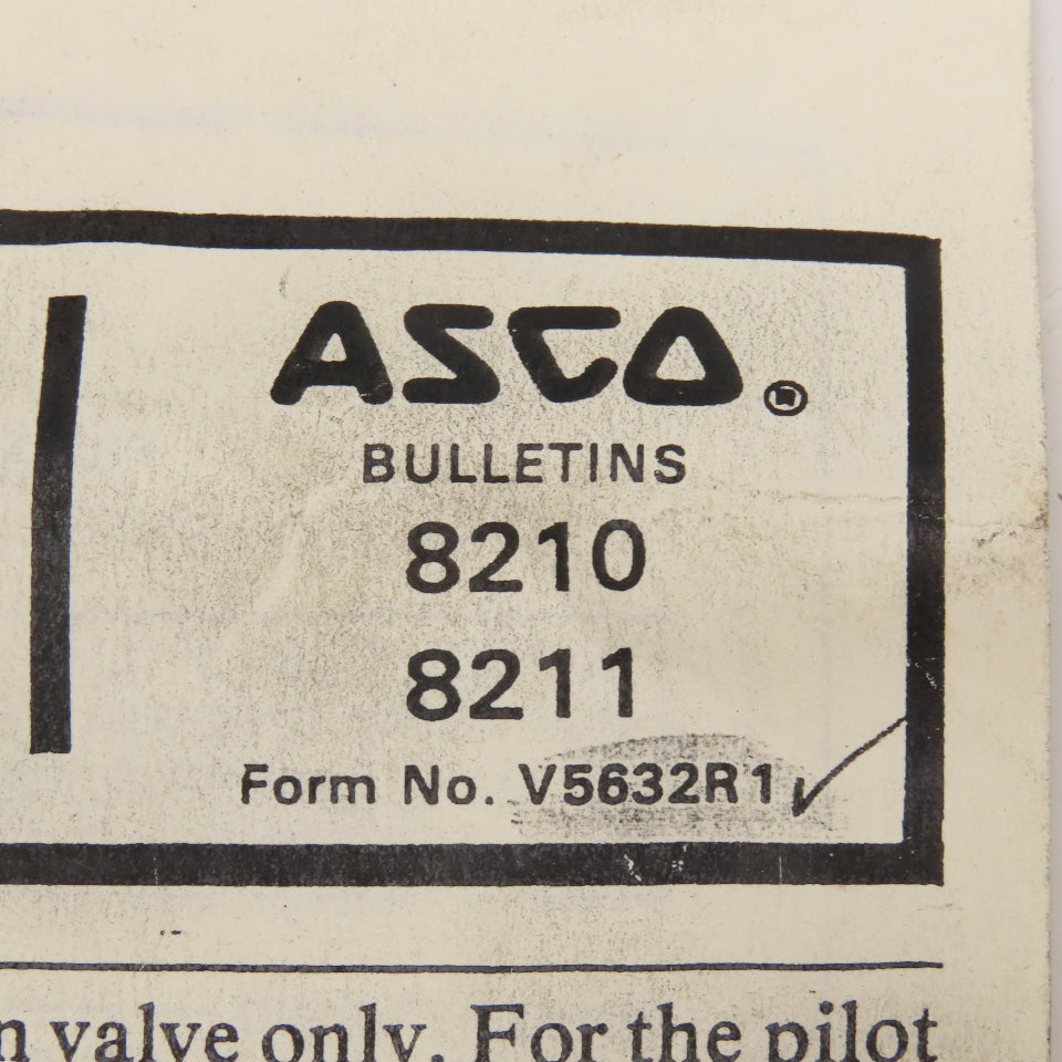 ASCO 8210 8211 Valve And Solenoid Rebuild Kit