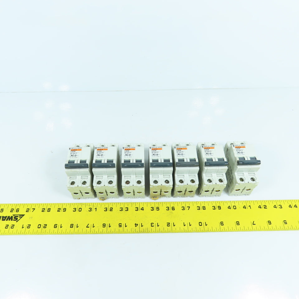 Merlin Gerin 24520 C60N Type D 6A 2-Pole Circuit Breaker 480VAC Lot Of 7