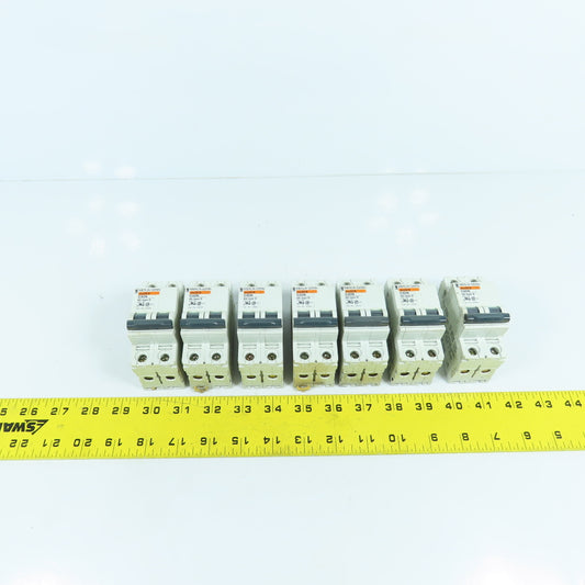 Merlin Gerin 24520 C60N Type D 6A 2-Pole Circuit Breaker 480VAC Lot Of 7