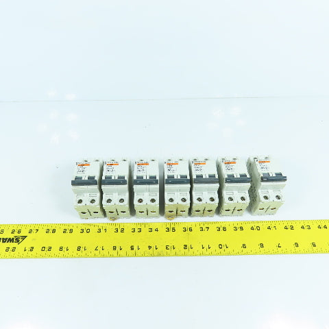 Merlin Gerin 24520 C60N Type D 6A 2-Pole Circuit Breaker 480VAC Lot Of 7