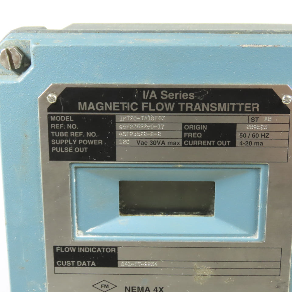 Foxboro IMT20-TA10FGZ 8003A-WCT-PJGFGZ 3" Magnetic Flowtube & I/A Transmitter