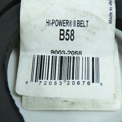 Gates 9003-2058 Hi-Power B58 V-Belt 61" x 0.66" x 0.41" Lot Of 4