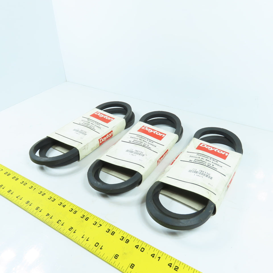 Dayton 3X611G 3X611 V-Belt 56" x 21/32" B-Section Lot Of 3