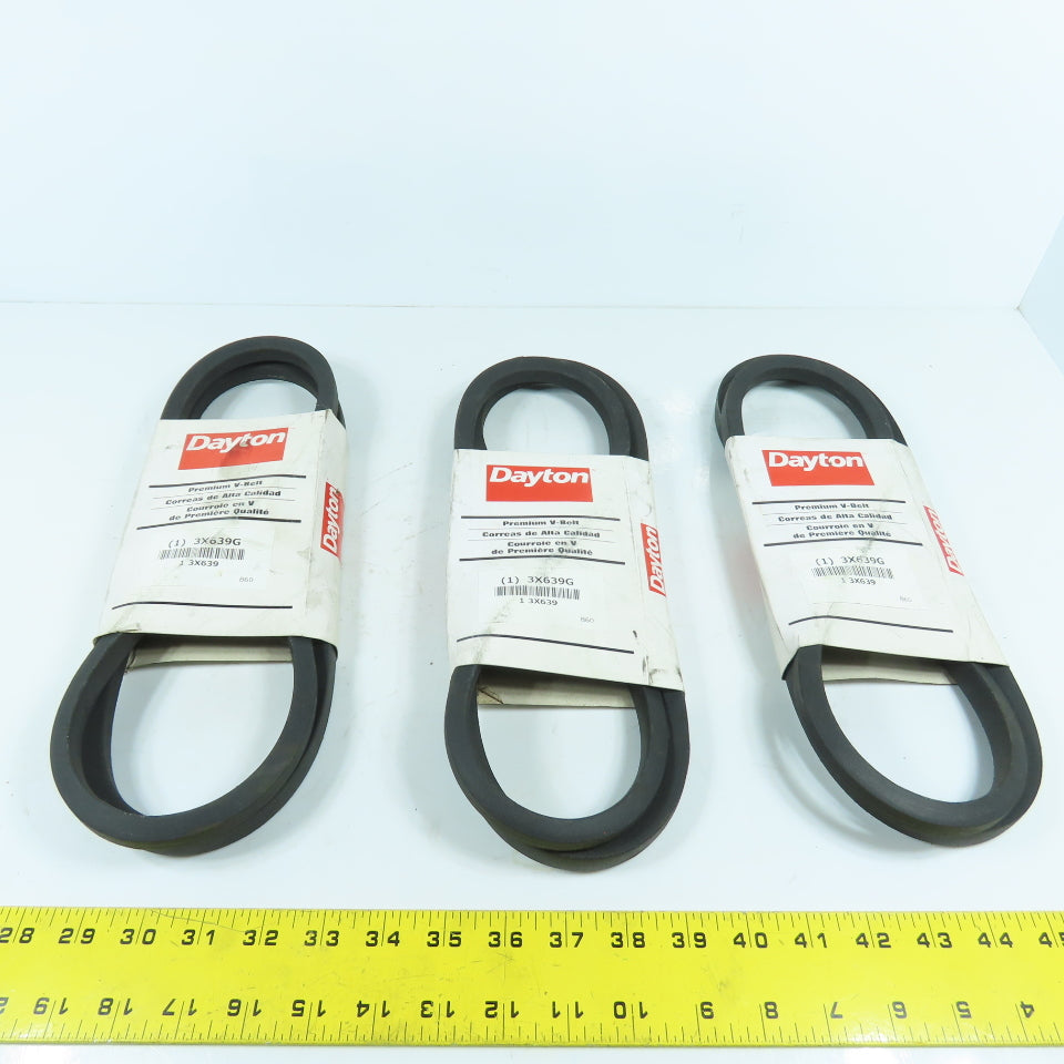 Dayton 3X639G 3X639 V-Belt 63" x 21/32" B-Section Lot Of 3