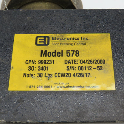 Electronics Inc. 578 MagnaValve Shot Peening Control Scaled 30# W/ Indicator