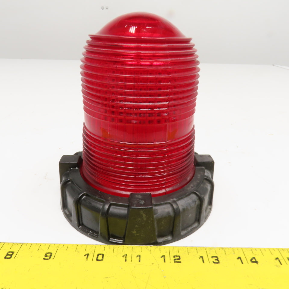 Kopp RED Ribbed Glass Industrial Light Globe 5" Flange Ring
