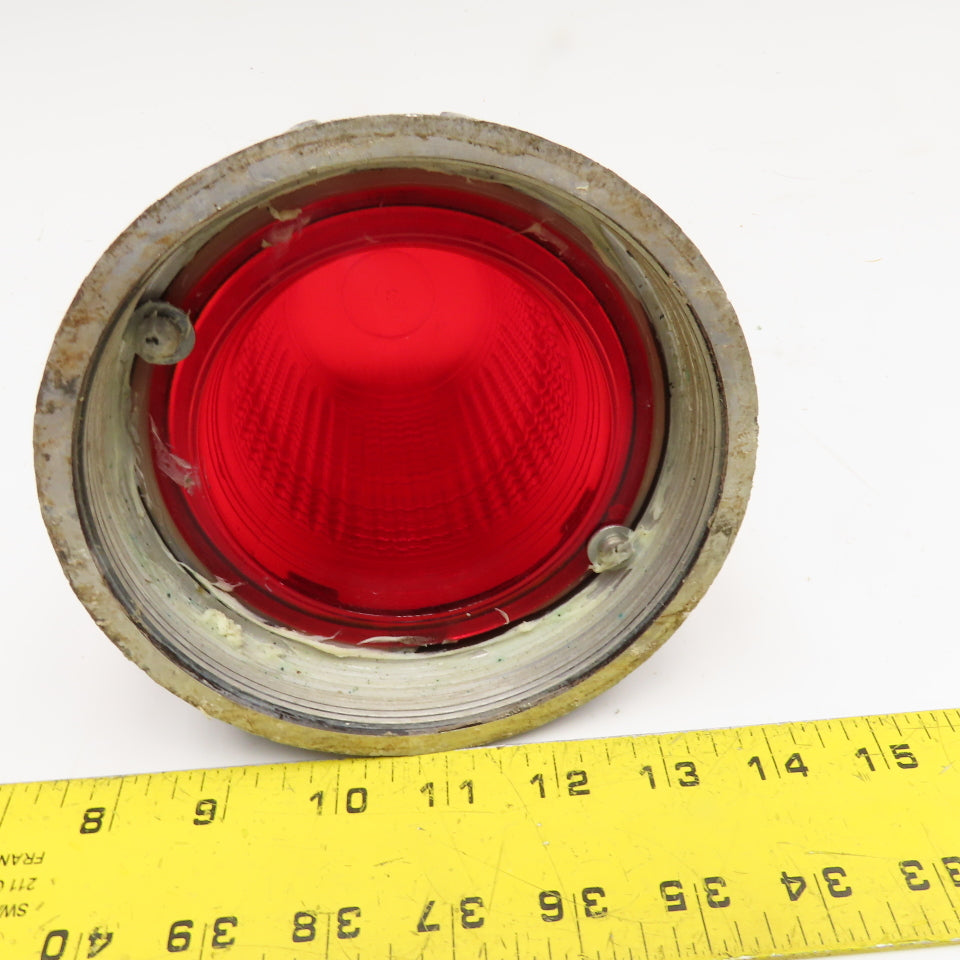 Kopp RED Ribbed Glass Industrial Light Globe 5" Flange Ring