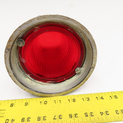 Kopp RED Ribbed Glass Industrial Light Globe 5" Flange Ring