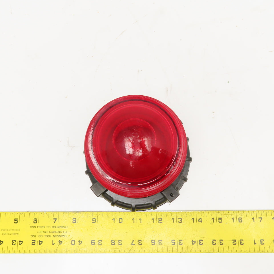 Kopp RED Ribbed Glass Industrial Light Globe 5" Flange Ring