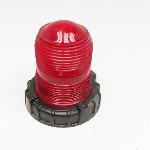 Kopp RED Ribbed Glass Industrial Light Globe 5" Flange Ring
