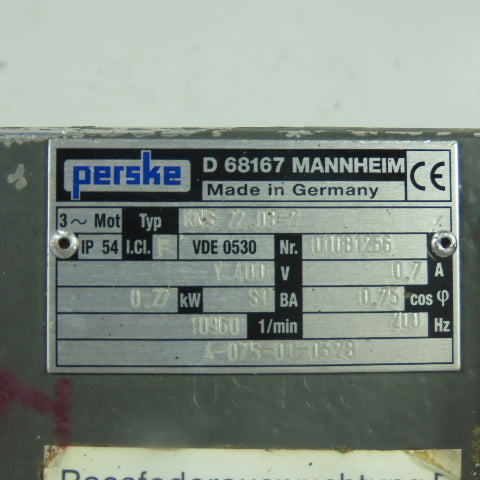 Perske KNS 22.08-2 0.27KW Spindle Motor 3Ph Y400V 0.7A 10,960RPM 200Hz