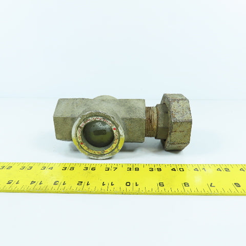 Midwest 350SS 1-1/4" NPT Stainless Sight Flow Indicator Glass 125 PSIG Max 200°F