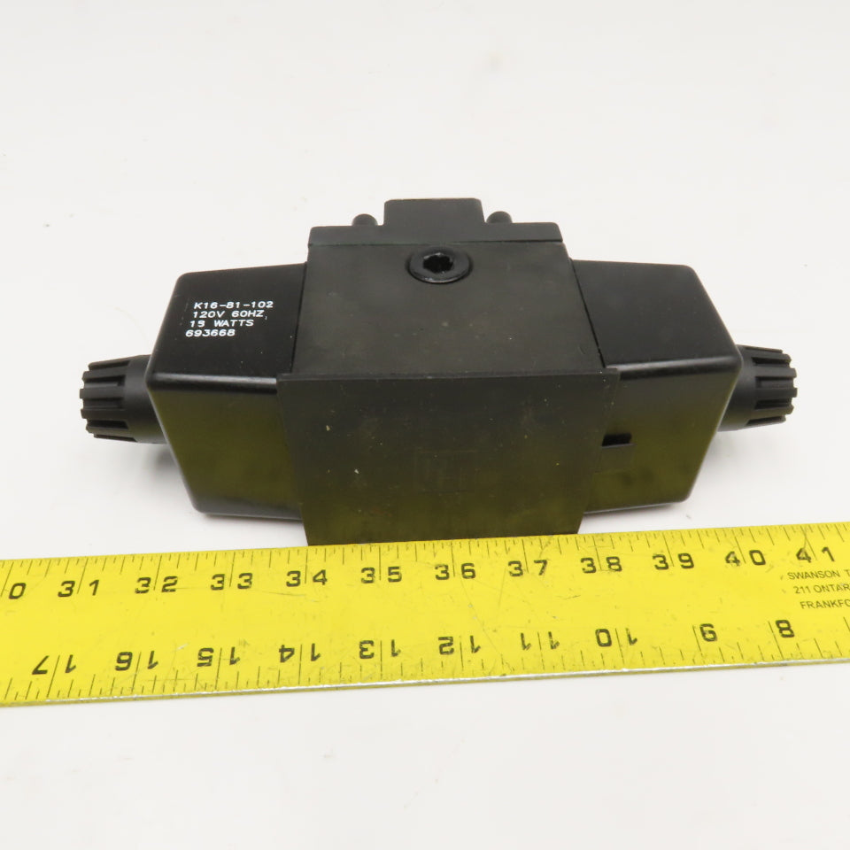 Parker D3W1CNYCF56 5/3 Position Closed Center Hydraulic Valve 110/120V Coil
