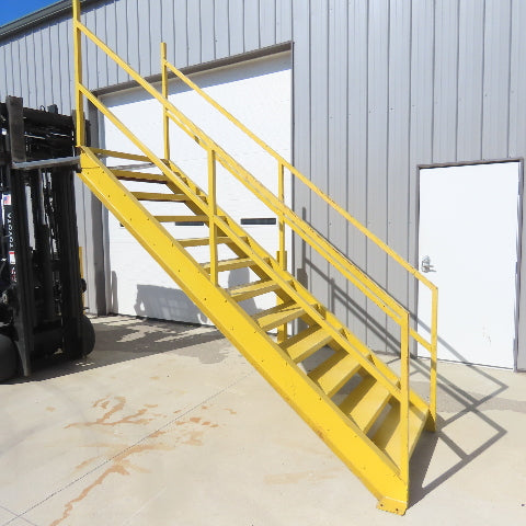 Industrial 12-Step Steel Welded Ladder 36" Wide Step 84" H