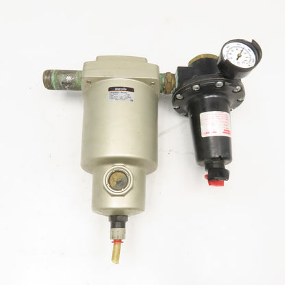 SMC AMG550-N10C 1" NPT Compressed Air Drain Catch W/ Pressure Regulator