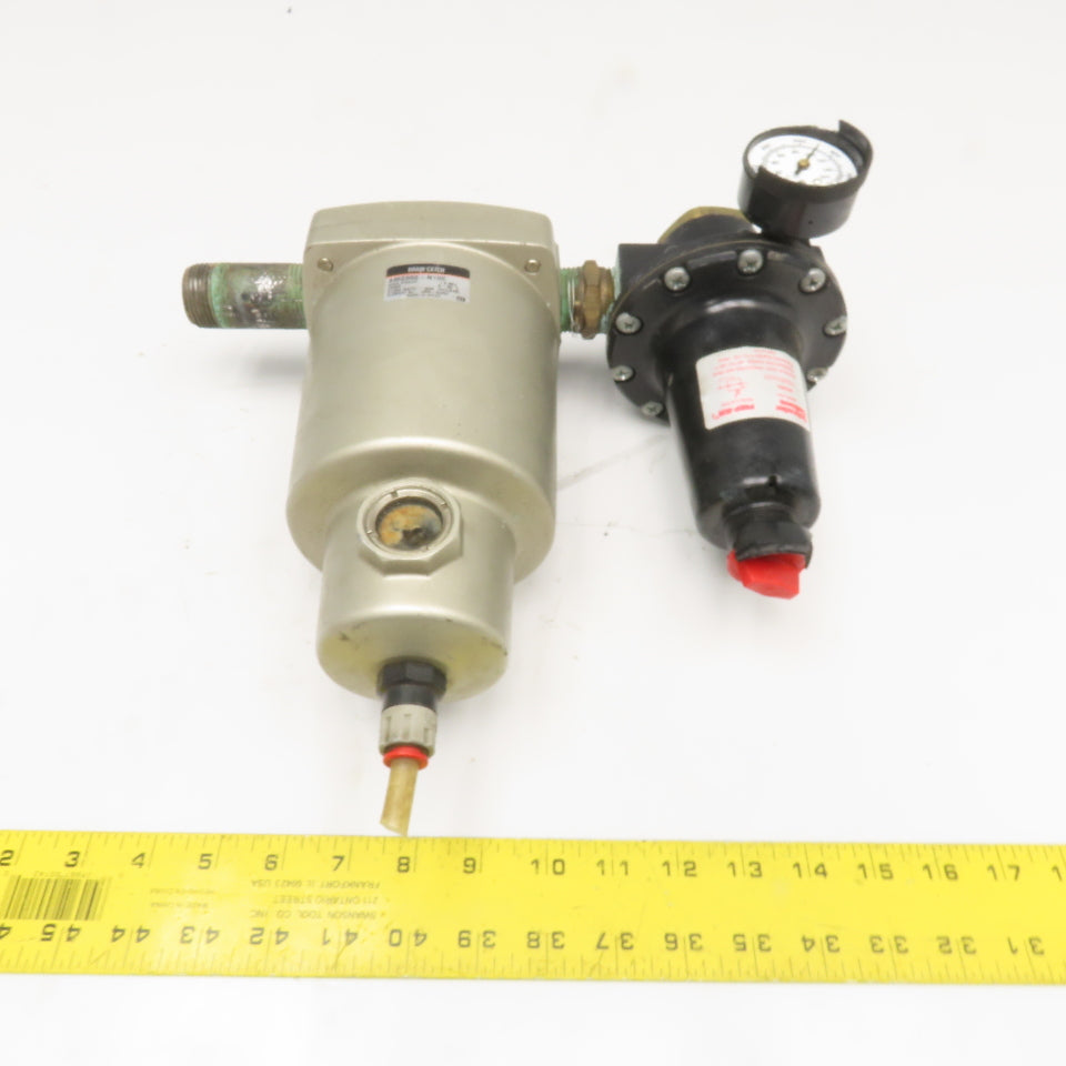 SMC AMG550-N10C 1" NPT Compressed Air Drain Catch W/ Pressure Regulator