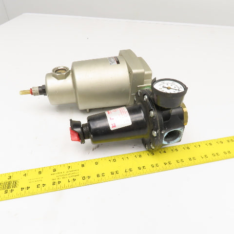 SMC AMG550-N10C 1" NPT Compressed Air Drain Catch W/ Pressure Regulator