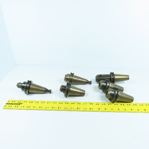 Misc Brands CAT40 Coolant Thru End Mill Tool Holders 3/4", 1/2", 3/8" Lot Of 6
