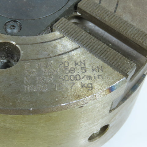 Kitagawa BB206 170mm Standard 3-Jaw Lathe Power Chuck 20kN Draw Max 6000RPM