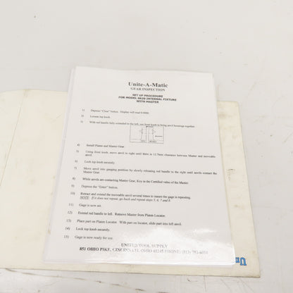 United Tool Supply Unite-A-Matic 8620 Gear Inspection Gauges Kit W/ Case