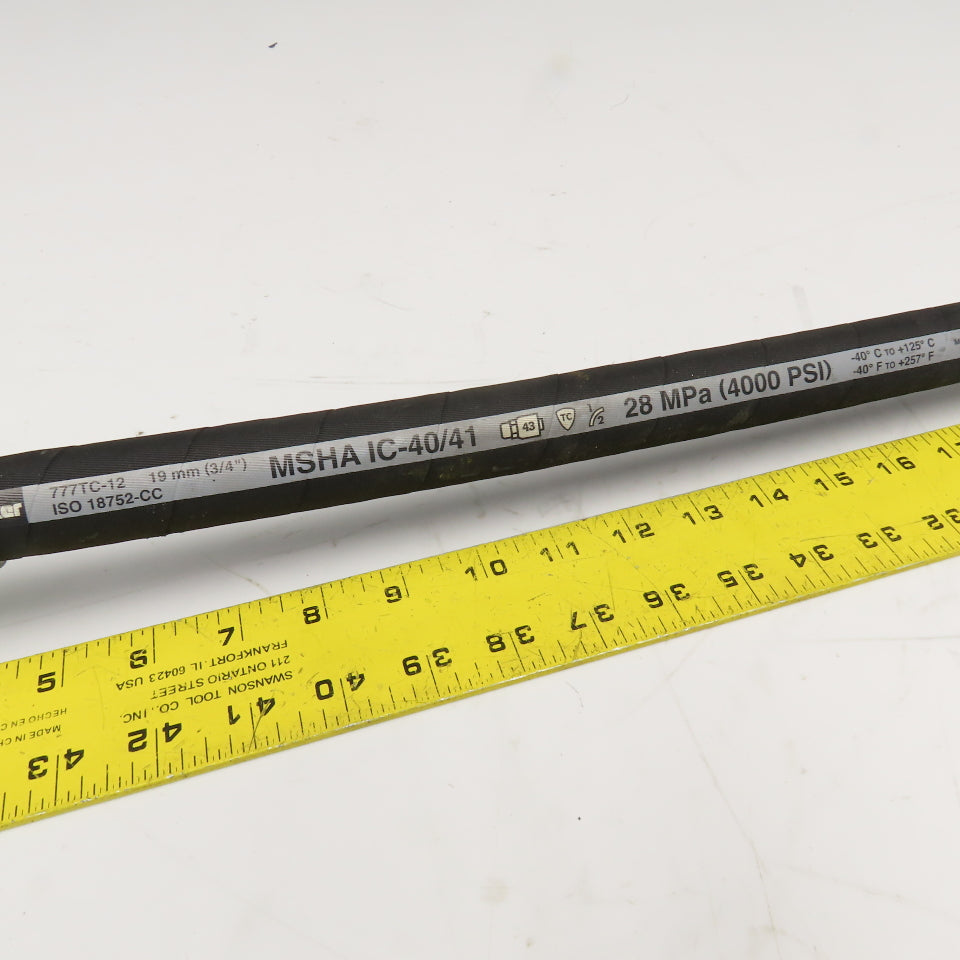Parker 3/4" (-12) JIC Female Swivel 45° & 90° Elbow Hose Assembly 4000PSI 21"