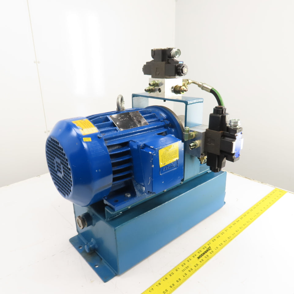 Elektrim 4 Gallon 5HP Hydraulic Power Unit &Valves 230/460V 3PH 1735RPM (NO PUMP
