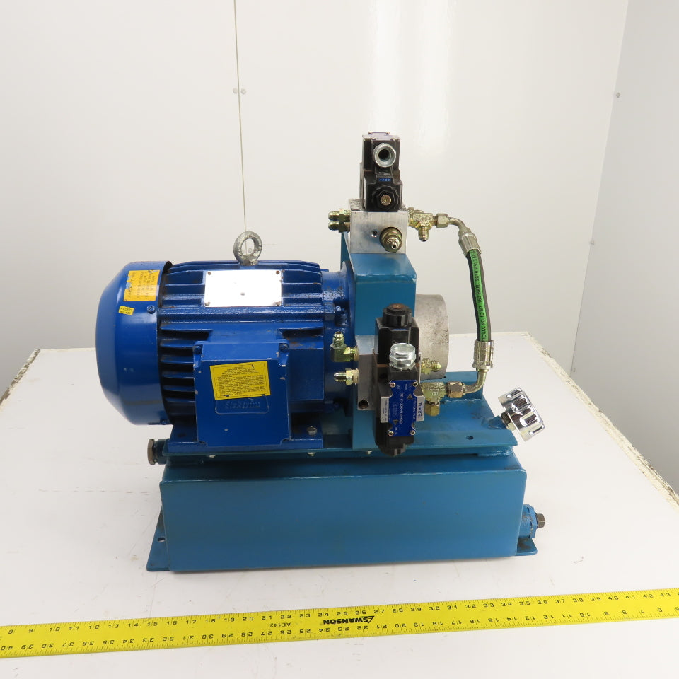Elektrim 4 Gallon 5HP Hydraulic Power Unit &Valves 230/460V 3PH 1735RPM (NO PUMP