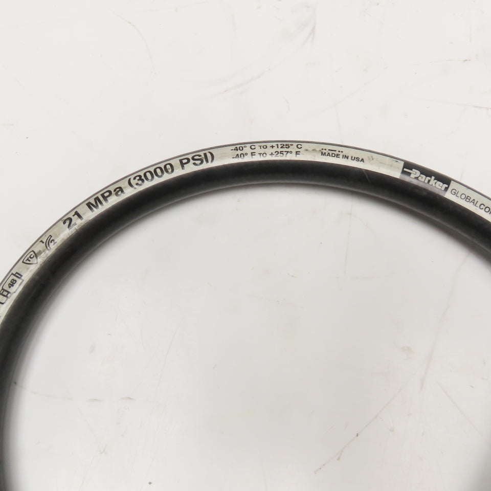 Parker 1/2" (-8) JIC Female Swivel Straight x 90° Ends Hose Assembly 3000PSI 40"