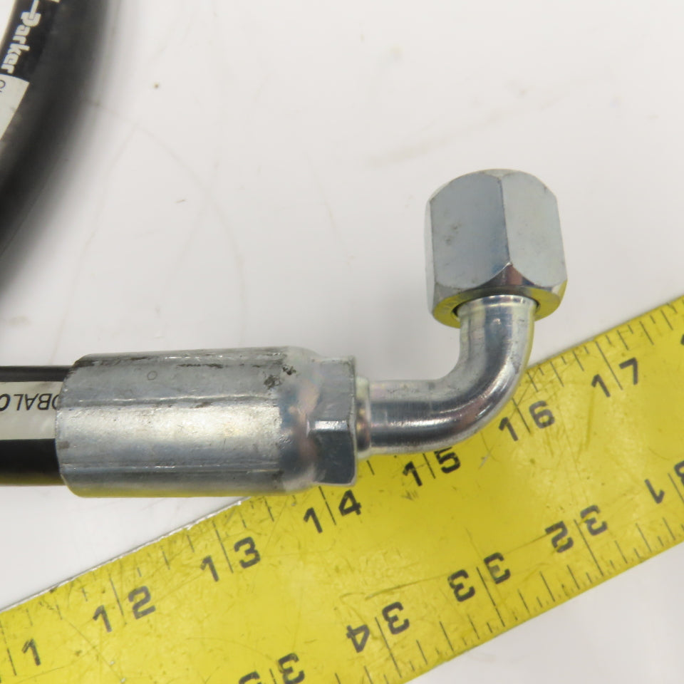 Parker 1/2" (-8) JIC Female Swivel Straight x 90° Ends Hose Assembly 3000PSI 40"