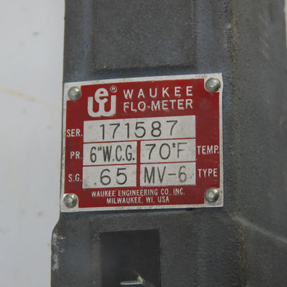 Waukee MV-6 Flow Meter 6" WCG 70°F Temp .65SG 0-150CFH Natural Gas