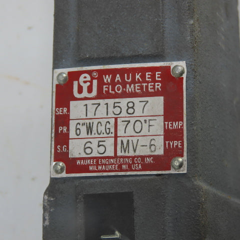 Waukee MV-6 Flow Meter 6" WCG 70°F Temp .65SG 0-150CFH Natural Gas