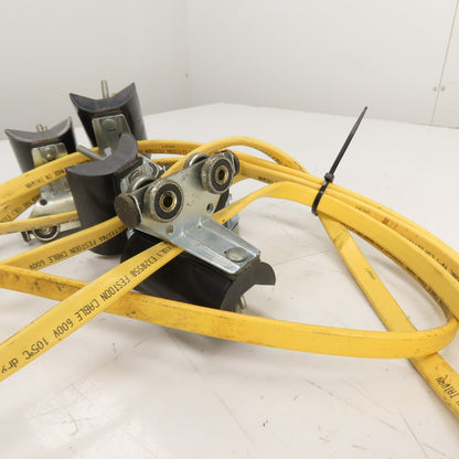 20' Long Festoon Cable Carrier Travel System Kit 14AWG 4-Conductor 600V W/ Plugs