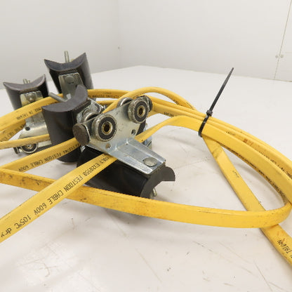 20' Long Festoon Cable Carrier Travel System Kit 14AWG 4-Conductor 600V W/ Plugs