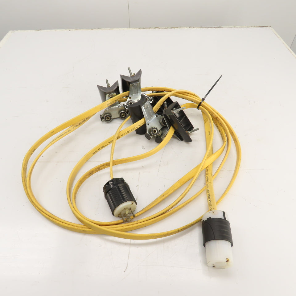 20' Long Festoon Cable Carrier Travel System Kit 14AWG 4-Conductor 600V W/ Plugs
