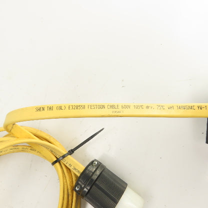 30' Long Festoon Cable Carrier Travel System Kit 14AWG 4-Conductor 600V W/ Plugs