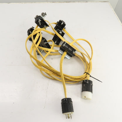 30' Long Festoon Cable Carrier Travel System Kit 14AWG 4-Conductor 600V W/ Plugs