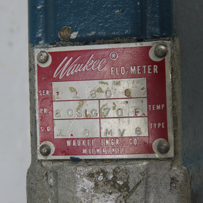 Waukee MV-6 Flow Meter 80SIG 70°F Temp 1.0SG 0-100CFH Air