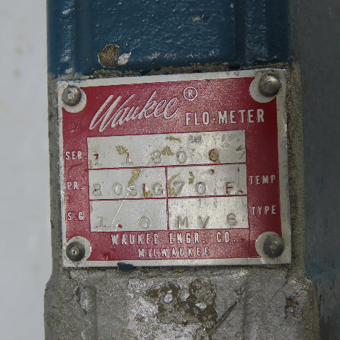 Waukee MV-6 Flow Meter 80SIG 70°F Temp 1.0SG 0-100CFH Air