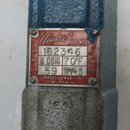 Waukee MV-5 Flow Meter 80SIG 70°F Temp .59SG 0-100CFH Ammonia