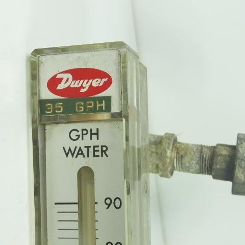 Dwyer Flow Meter 0-90GPH Water 240KPA 35PSIG 130°F Max