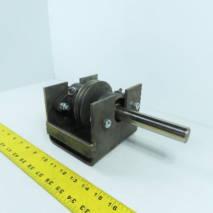 Custom Made 8V V-Belt Drive Pulley & Shaft Mounted With 2 Bearings 1" Shaft