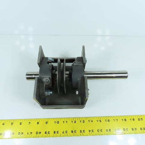 Custom Made 8V V-Belt Drive Pulley & Shaft Mounted With 2 Bearings 1" Shaft