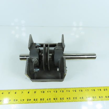 Custom Made 8V V-Belt Drive Pulley & Shaft Mounted With 2 Bearings 1" Shaft