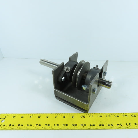 Custom Made 8V V-Belt Drive Pulley & Shaft Mounted With 2 Bearings 1" Shaft