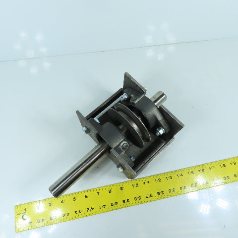 Custom Made 8V V-Belt Drive Pulley & Shaft Mounted With 2 Bearings 1" Shaft